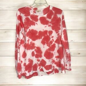 Jane and Delancey Coral Pink and White Tie-Dye Sweatshirt size S
